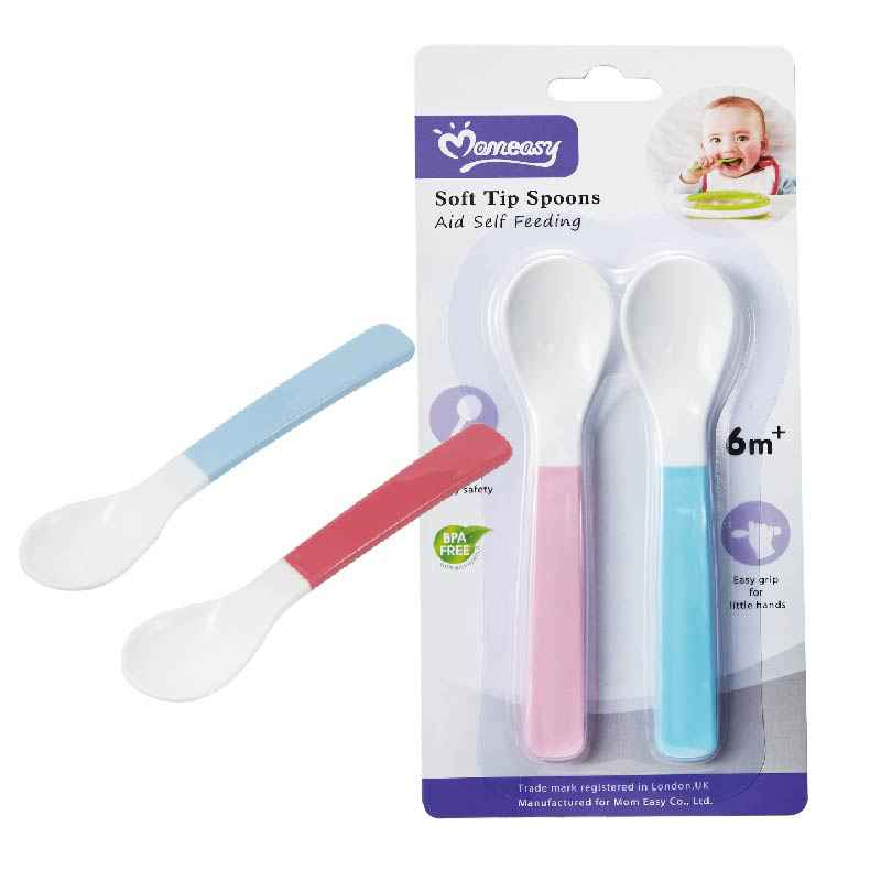 [HC1671] Cubiertos infantiles de plástico x2, en blister, varios colores, MOMEASY