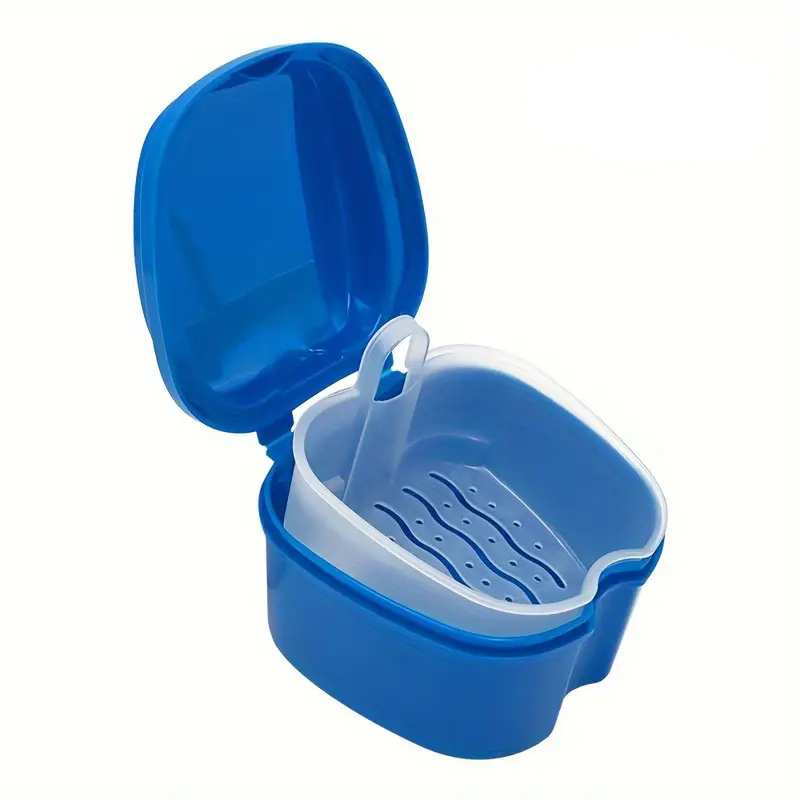 [HC1715] Caja para prótesis o aparatos dentales, con soporte para escurrir, en bolsa varios colores