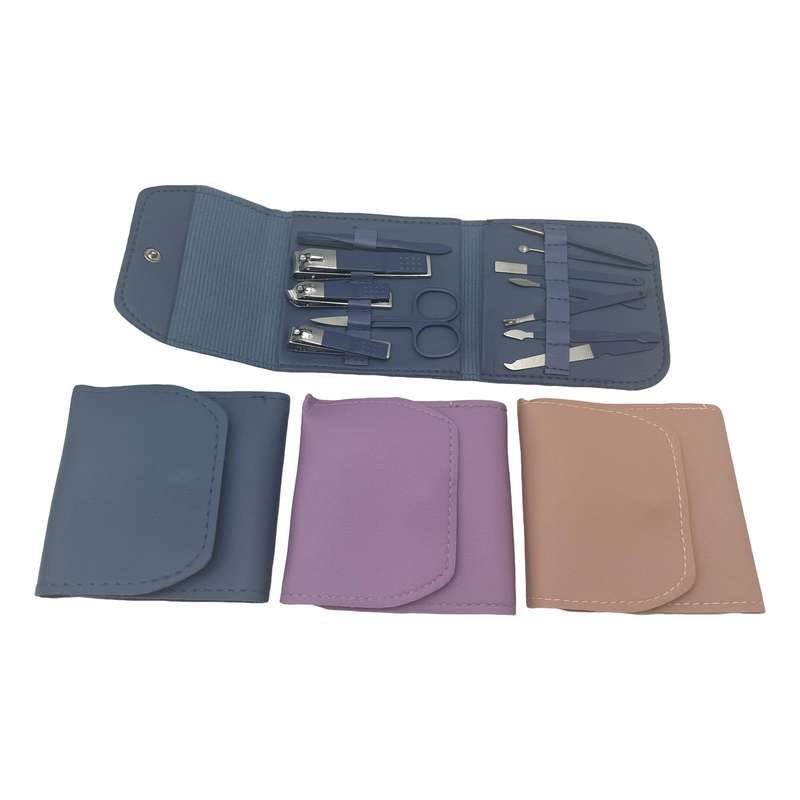 [HC1740] Set de manicuría, 12 piezas, en estuche PU, varios colores