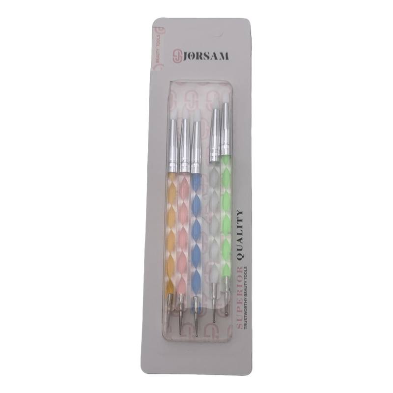 [HC1746] Pincel para manicuría x5, con puntero para diseño de uñas, en blister