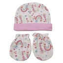 Gorro para bebé, de algodón y poliéster, con mitones, en bolsa, varios diseños