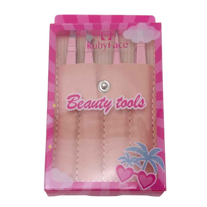 [HC1851] Pinza de cejas x4 en estuche, varios colores