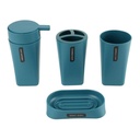 Dispensador de jabón de plástico, con accesorios, 4 piezas, VERDE OSCURO, Berlina Home, en caja