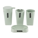 Dispensador de jabón de plástico, con accesorios, 4 piezas, VERDE CLARO, Berlina Home, en caja