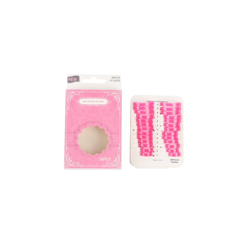 Protector de uñas, para esmaltado, de plástico, 26 unidades, 10 tamaños en caja