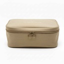 Neceser para viaje de tela con cierre, varias reparticiones, Berlina Travel BEIGE