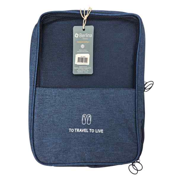 [HC1884AZ] Neceser para viaje de tela, ideal para zapatos, Berlina Travel AZUL