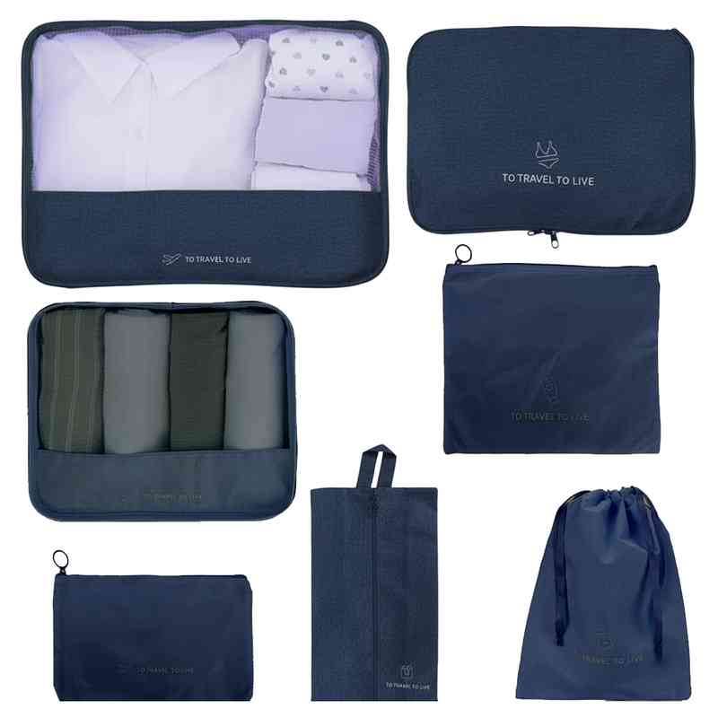 [HC1885AZ] Neceser para viaje de tela, 7 organizadores distintos, Berlina Travel AZUL