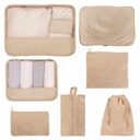 Neceser para viaje de tela, 7 organizadores distintos, Berlina Travel BEIGE