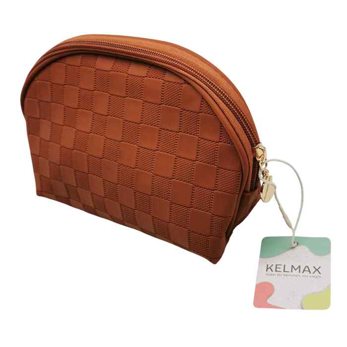 Neceser de PU con cierre MARRON, Kelmax