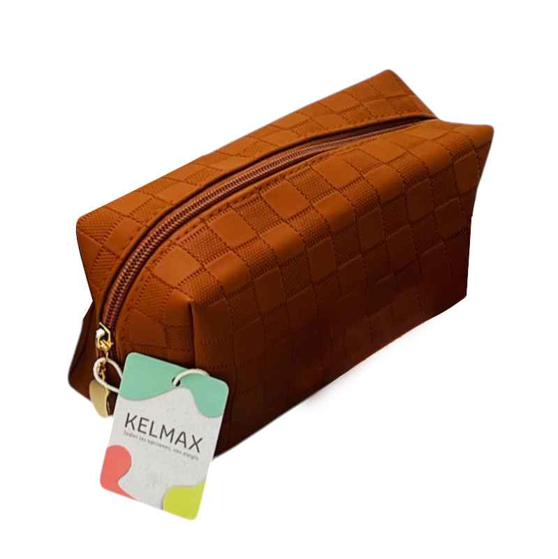 Neceser de PU con cierre MARRON, Kelmax