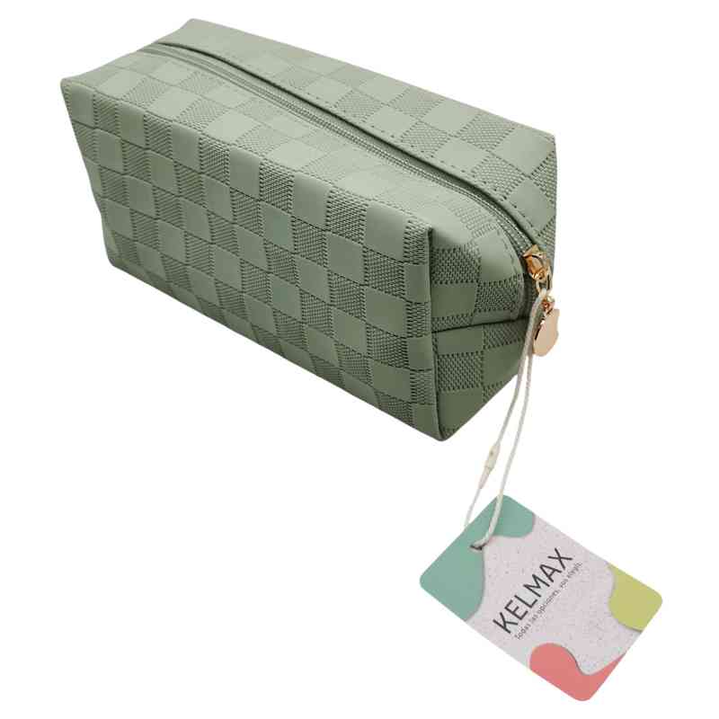 [HC1888VD] Neceser de PU con cierre VERDE, Kelmax