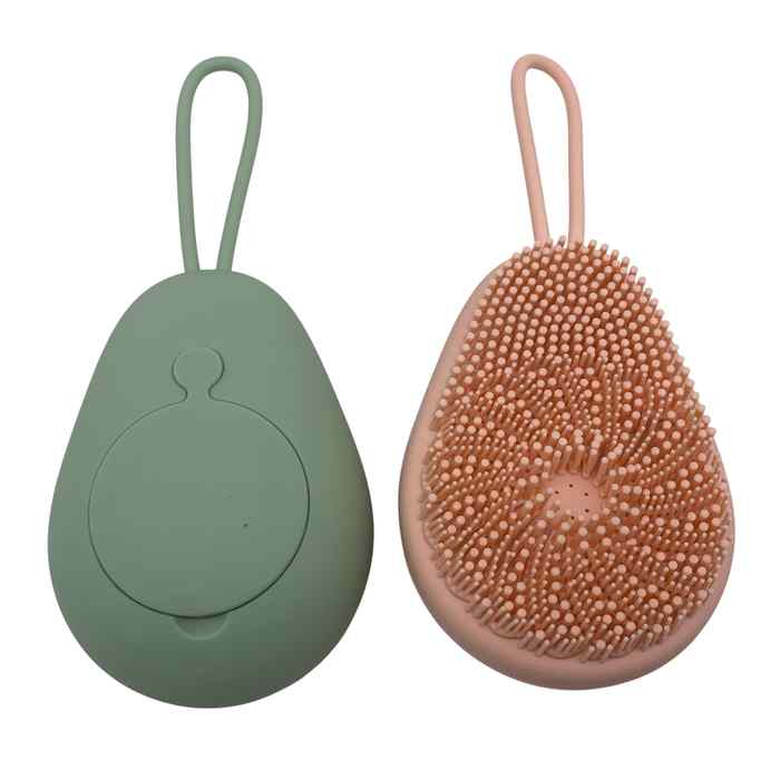 [HC1966] Esponja exfoliante de silicona, con depósito de jabón, 2 colores