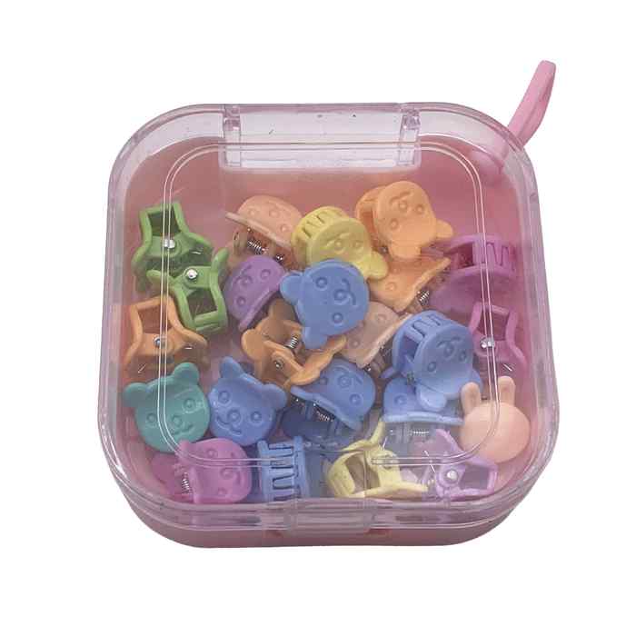 [HC2009] Broche pinza para pelo, mini, x24 en estuche de plástico, PACK x12