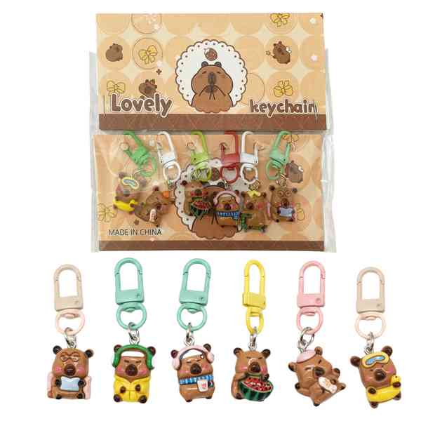 [HC2026] Llavero de resina carpincho x6, PACK x12