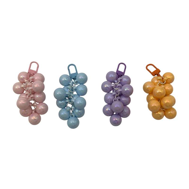[HC2046] Llavero racimo x12, cuentas redondas, varios colores