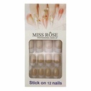 Uñas postizas adhesivas, PACK x12, varios colores