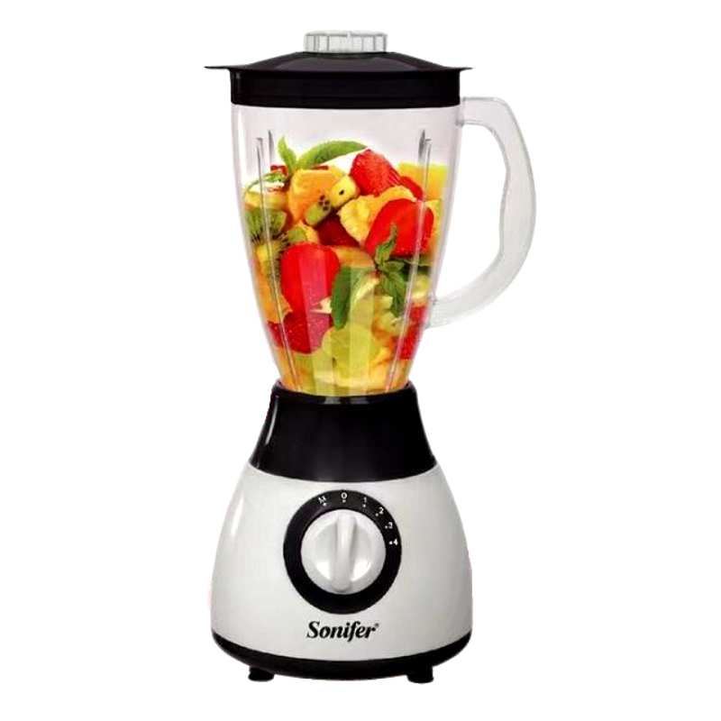 [HE1080] Licuadora 1.5L, 4 velocidades con mini procesadora o molinillo de café y semillas, 300W, SONIFER, en caja, 2 colores