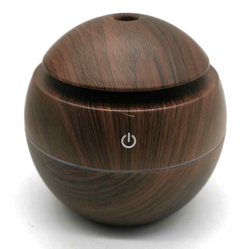 [HE1261] Humidificador con luz 7 led, cambia de color símil madera, funciona con cable USB, 2 colores, en caja