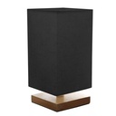 Portátil veladora NEGRO base de madera y lino, en caja