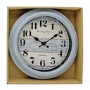 Reloj de pared, 23cm de diámetro en caja, varios diseños