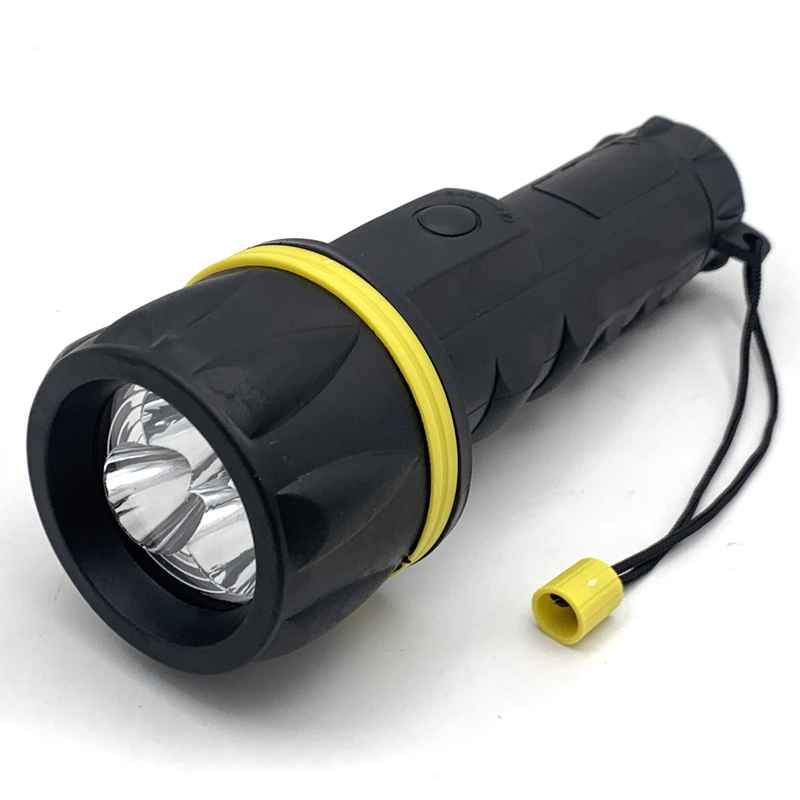 Linterna 3 led, 2 pilas D, en caja
