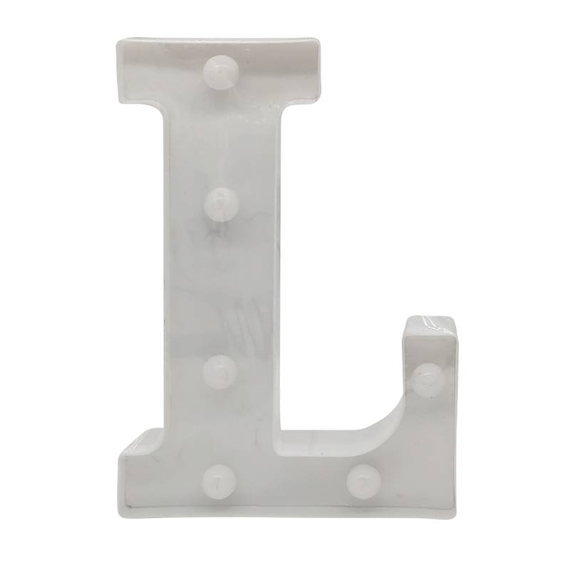 Lámpara led letra L 7 led, 2AA