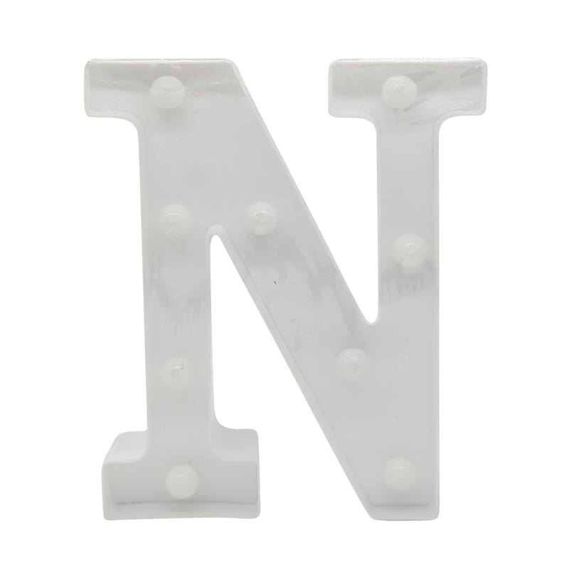 Lámpara led letra N 7 led, 2AA