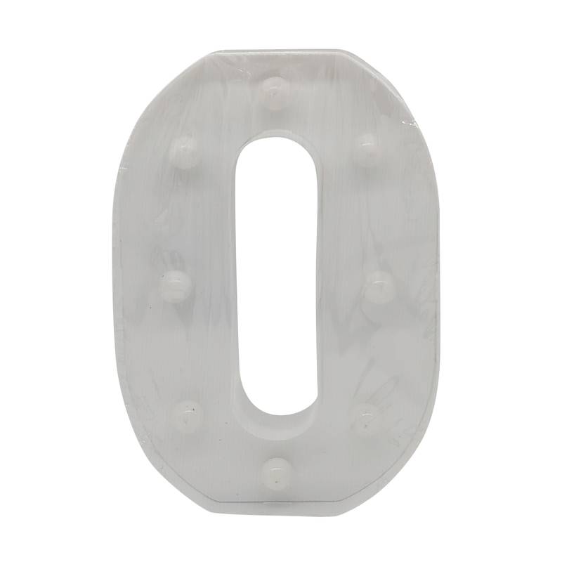 Lámpara led letra O 7 led, 2AA