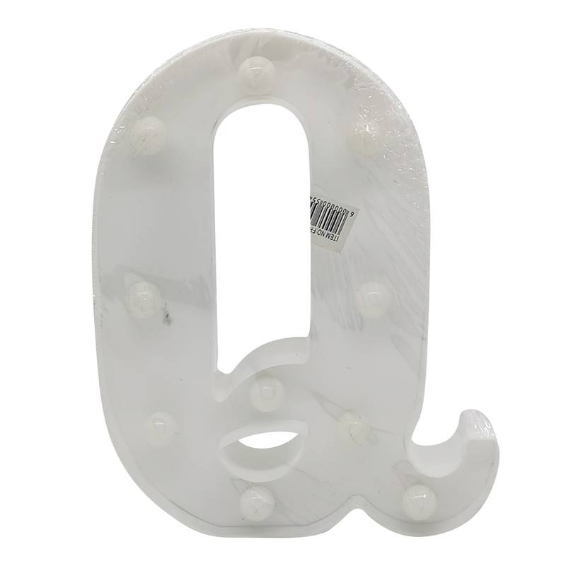 Lámpara led letra Q 7 led, 2AA