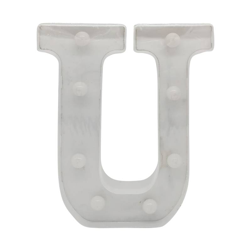Lámpara led letra U 7 led, 2AA