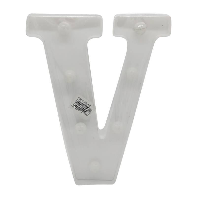 [HE1503V] Lámpara led letra V 7 led, 2AA