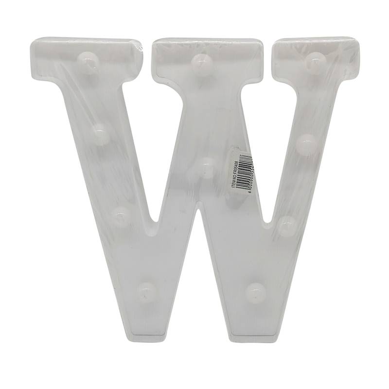 Lámpara led letra W 7 led, 2AA