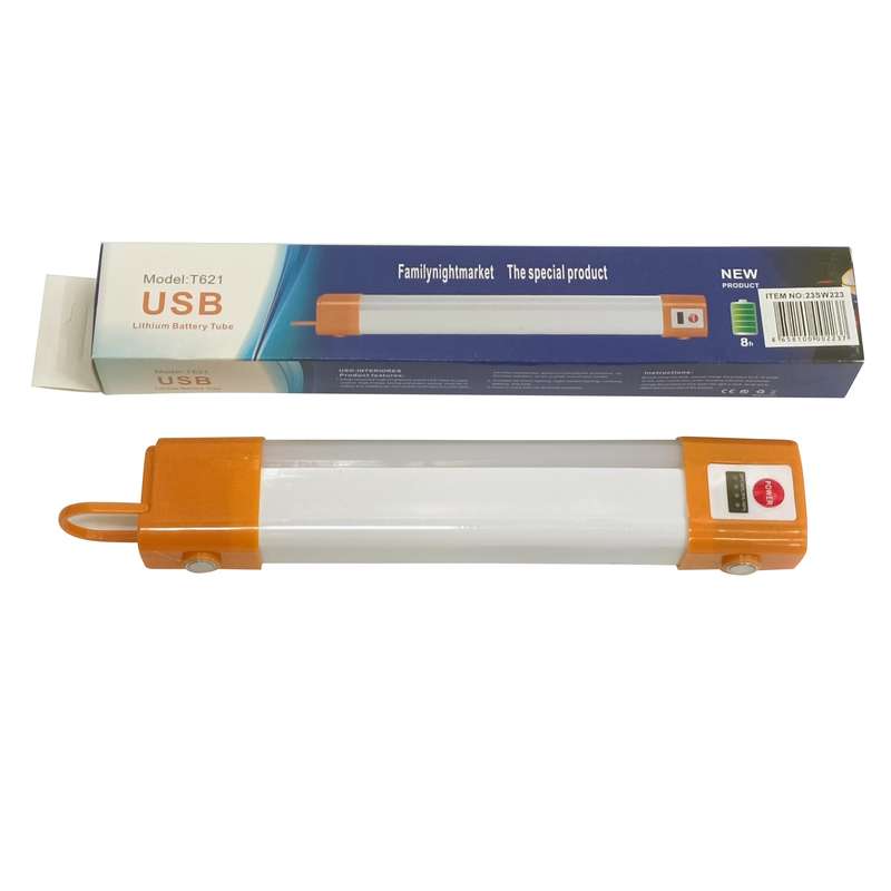 [HE1538] Lámpara luz de emergencia 8hs para colgar,4 intensidades, recargable USB, en caja