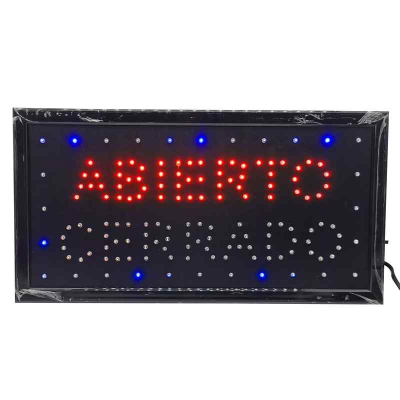 [HE1592] Cartel LED luminoso, ABIERTO CERRADO en caja