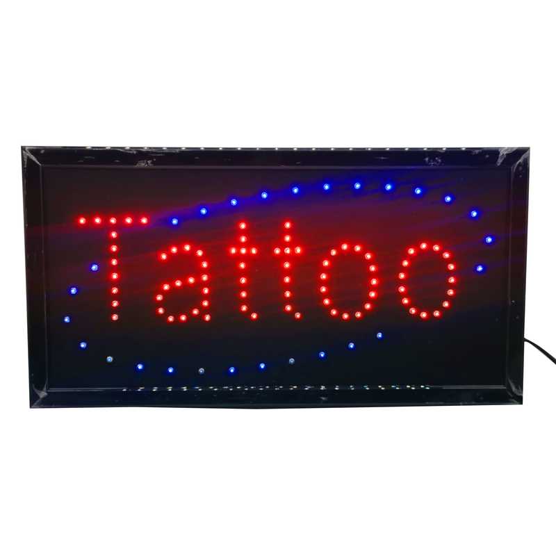 [HE1595] Cartel LED luminoso, TATTOO en caja