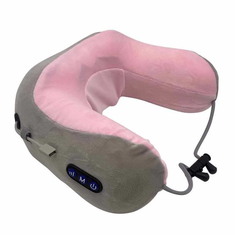 [HE1639] Almohada con masajeador para cuello recarga mini USB, en caja 2 colores