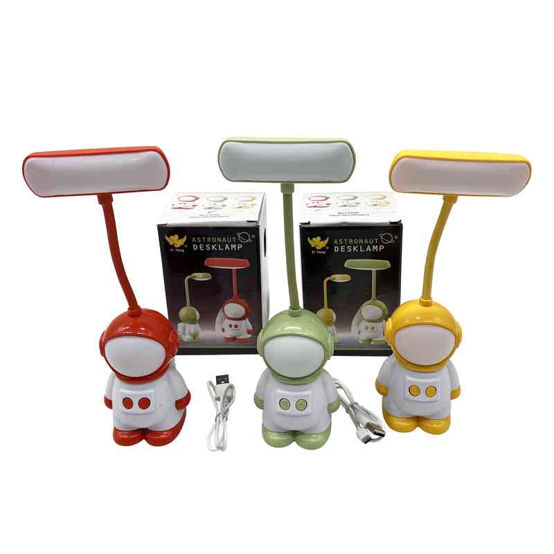 [HE1689] Lámpara led flexible, veladora recargable con cable USB, astronauta en caja varios colores