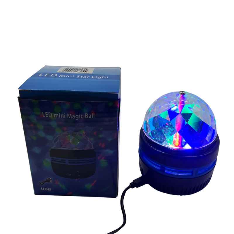 Lámpara led con proyector de luces USB, en caja