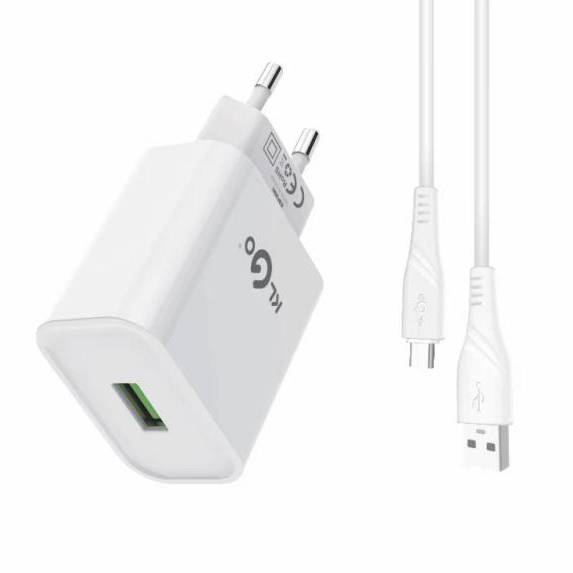 Cargador con cable USB-lightning, KLGO en caja