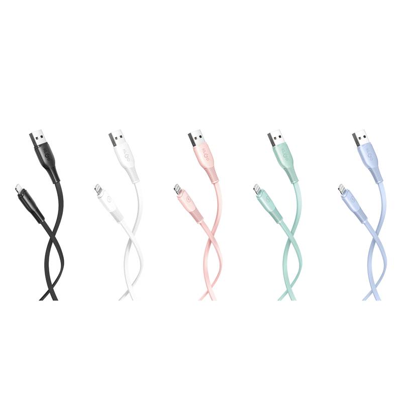 [HE1734] Cable USB-Lightning, de PVC, varios colores, KLGO en caja