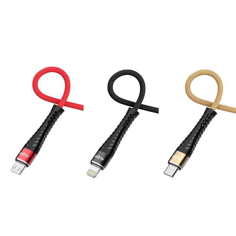 [HE1738] Cable USB-Lightning reforzado, varios colores, KLGO en caja