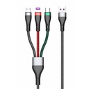 Cable múltiple 3en1, micro USB, USB-C y USB-Ligthning, KLGO en caja