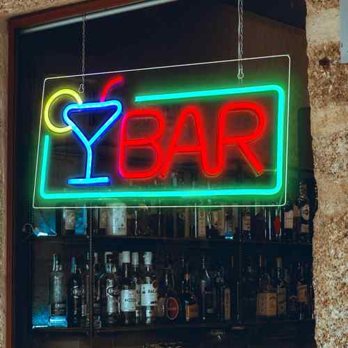 [HE1744] Cartel LED neón BAR, USB en caja