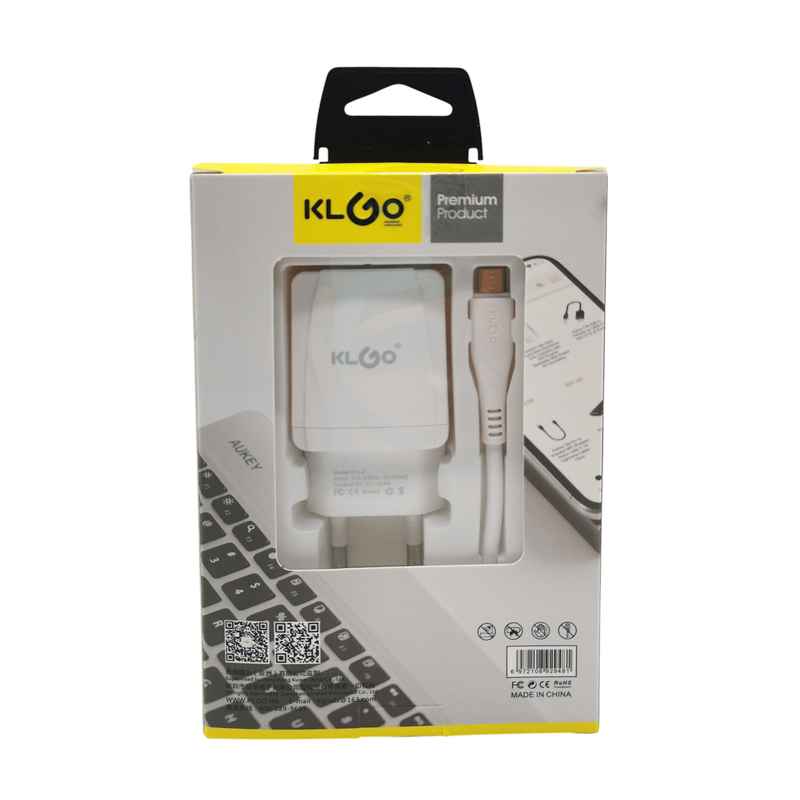 Cargador rápido con cable de alta velocidad salida mini USB, KLGO en caja