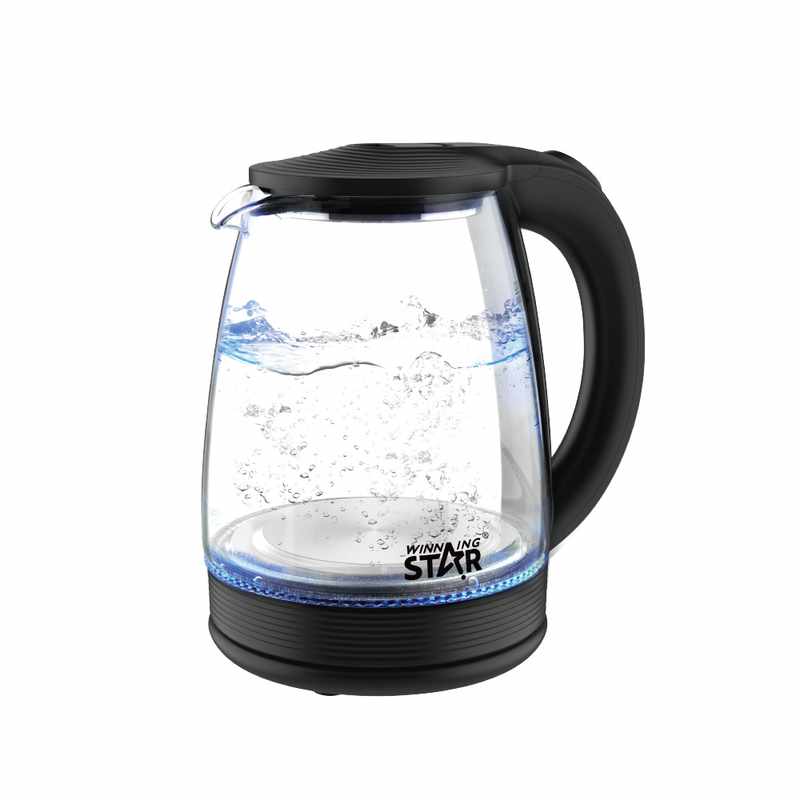 [HE1904] Jarra eléctrica, de vidrio 1,8L, 1500W, en caja, WINNING STAR