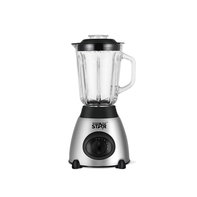 [HE1905] Licuadora 1.5L, 5 velocidades con mini procesadora o molinillo de café y semillas, vaso de vidrio, 350W, en caja WINNING STAR