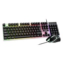 Teclado y mouse con cable, retroiluminado, negro, KLGO, en caja