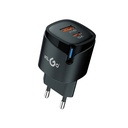 Cargador con entrada USB-C y USB-A, 30W, KLGO, en caja