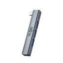 Adaptador multipuerto 4en1, USB-C a USB, KLGO, en caja